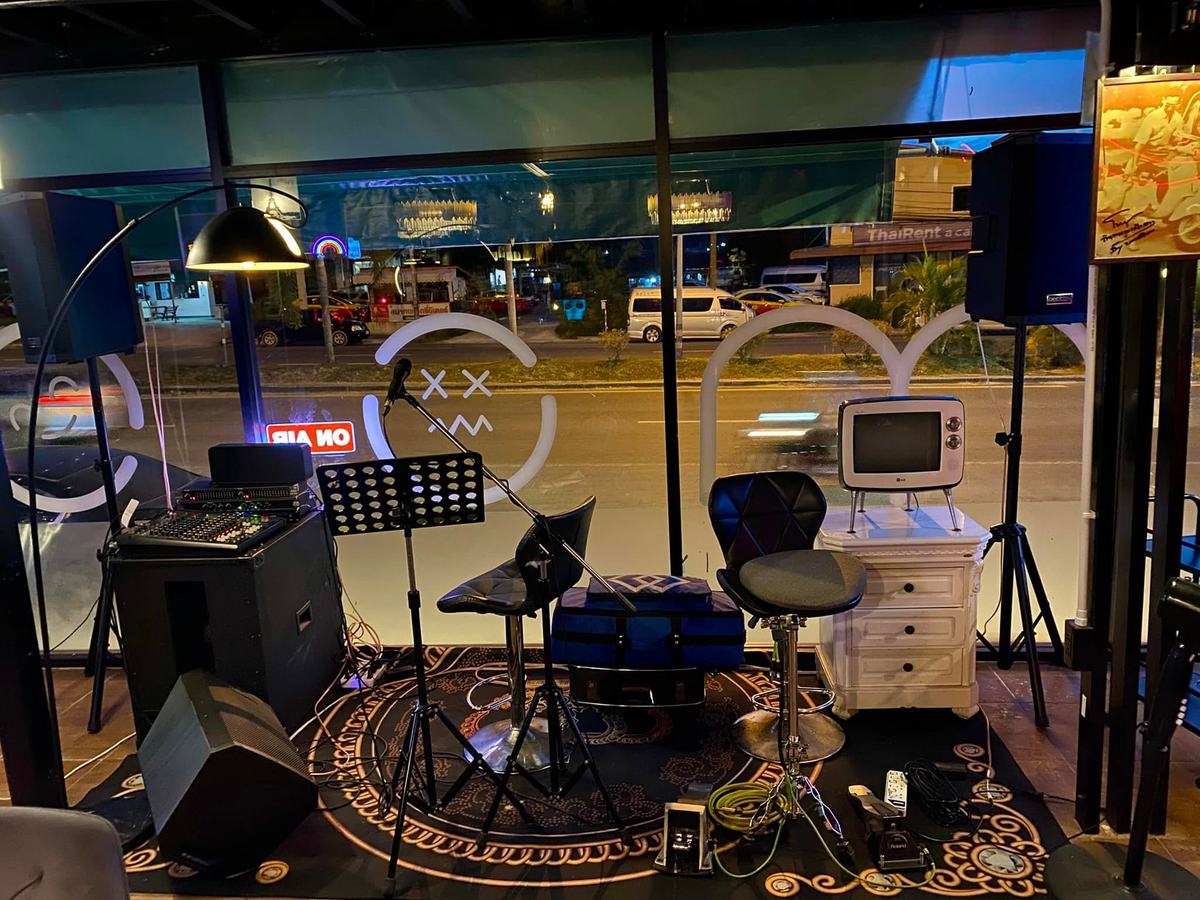MOOD Bar — the house stage, PA and mixing desk
